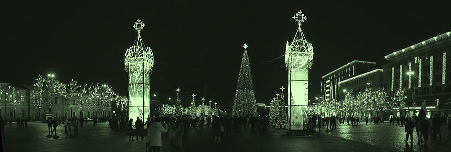 Christmas Square in Black and White Photograph by Alex Mir
