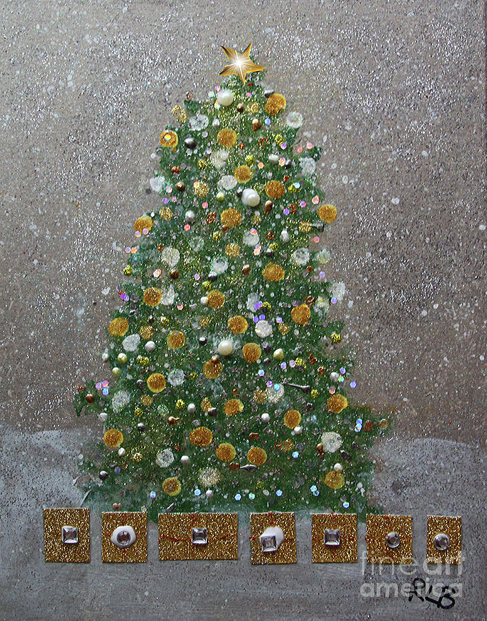 Christmas Star Tree Painting by Rita Brown