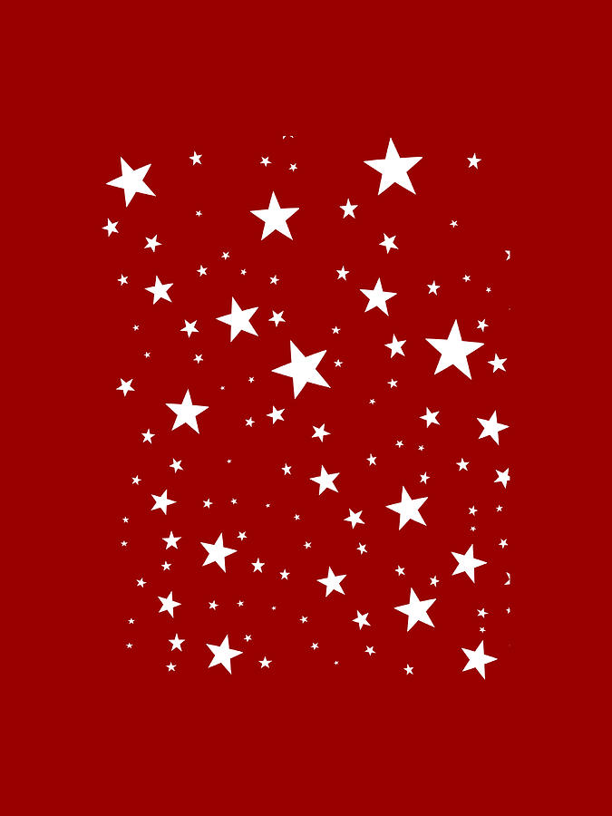 Christmas Stars Red Digital Art by Bnte Creations