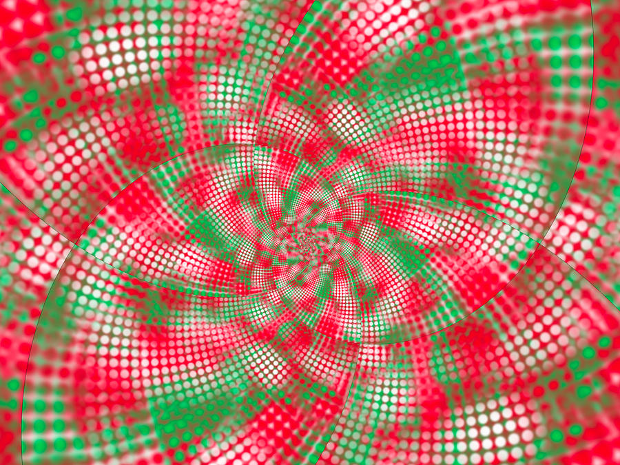 Christmas Stress Abstract Spiral Digital Art by Eileen Backman