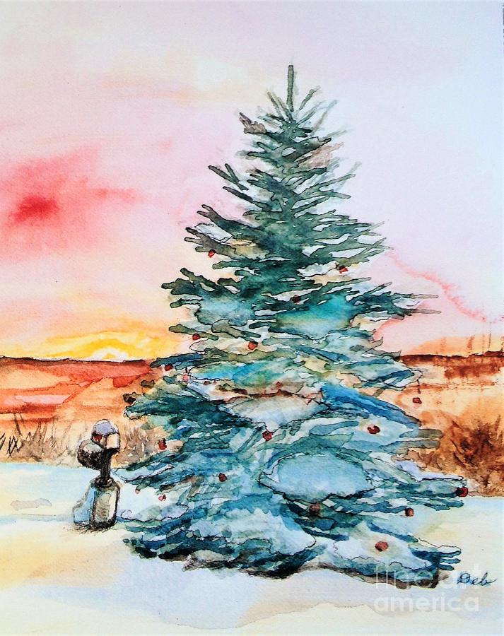 Christmas Sunrise Painting by Deb Stroh-Larson
