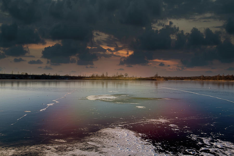 Christmas Sunset By The Lake Jurmala Latvia  Photograph by Aleksandrs Drozdovs