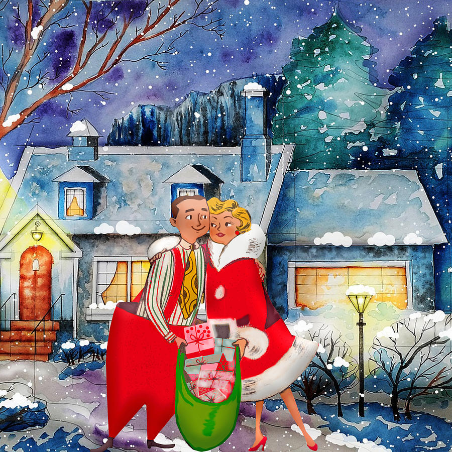 Christmas Sweethearts Digital Art by Caterina Christakos