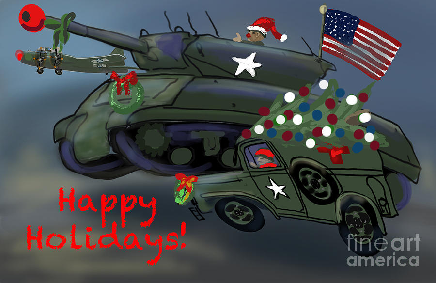 Christmas Tank Race Digital Art by Doug Gist