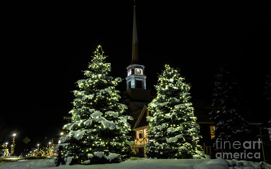 Christmas time in picturesque Stowe Vermont. Photograph by Scenic Vermont Photography