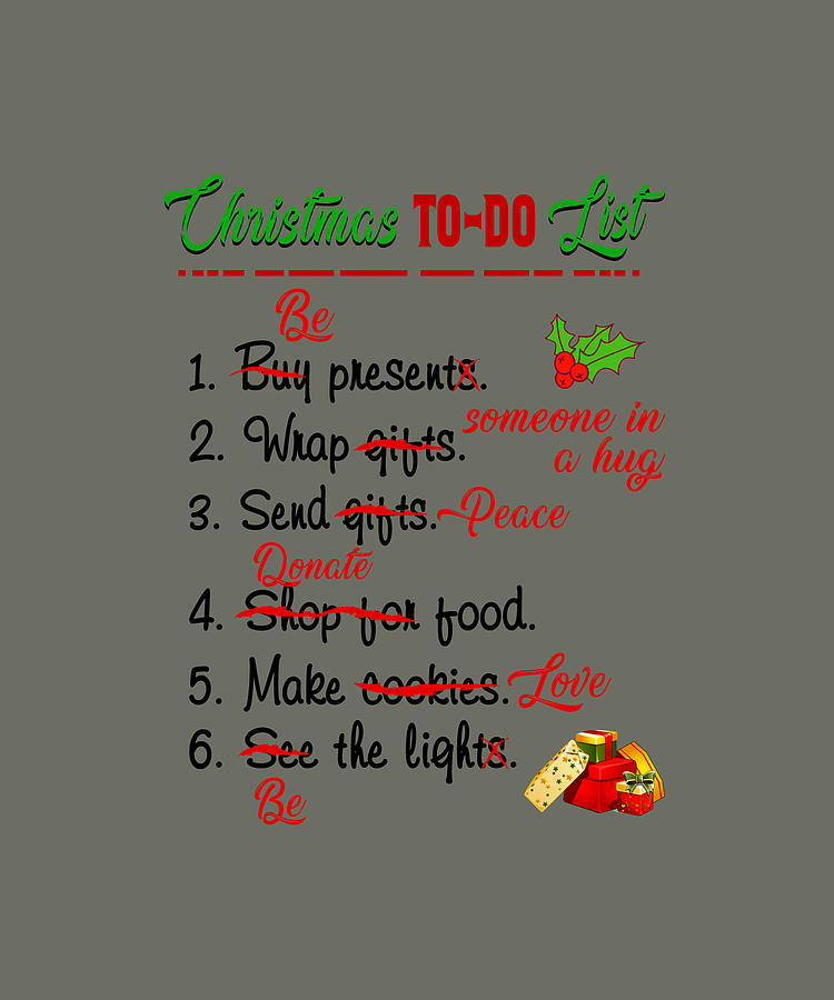Christmas To-do List Funny Things For Noel Digital Art by Felix - Fine Art  America