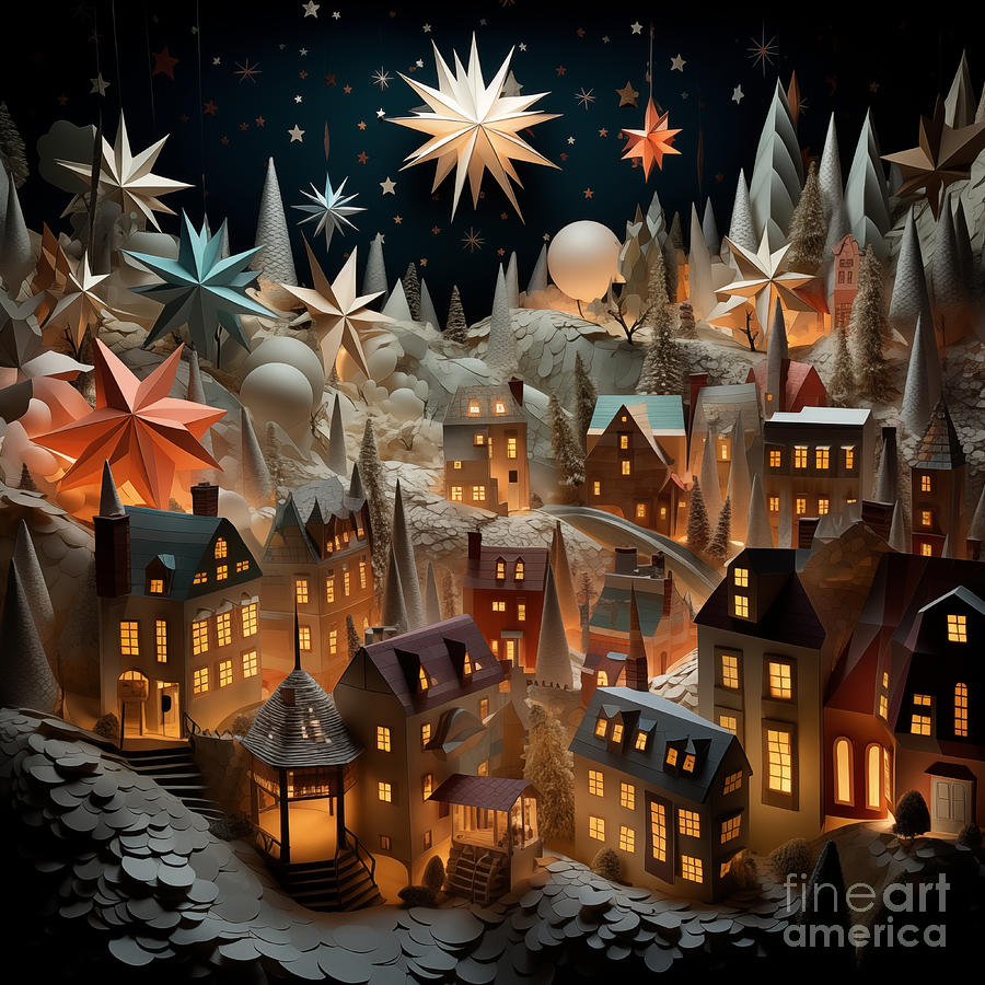 Christmas Town 3 Digital Art by Joey Agbayani