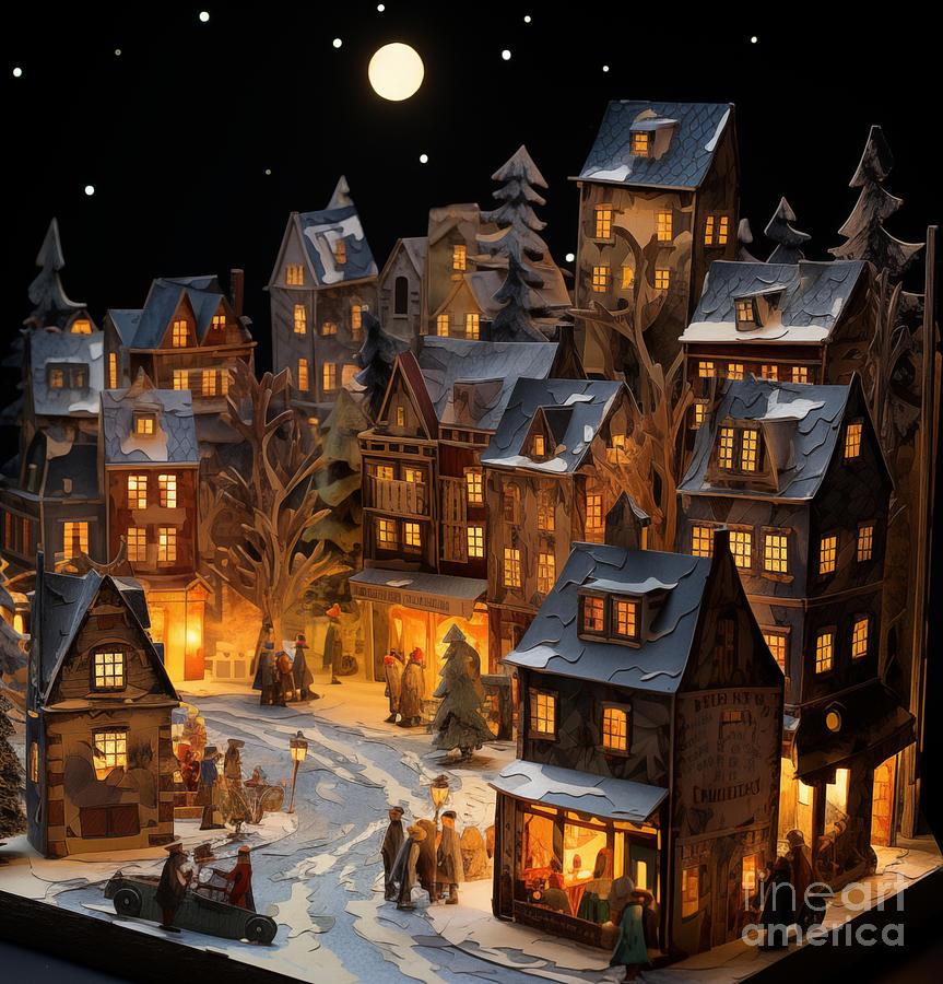  Christmas Town 4 Digital Art by Joey Agbayani