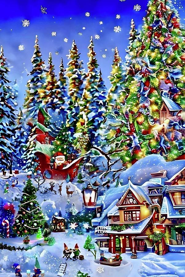 Christmas Town, Scenes from the North Pole Digital Art by Amanda Poe ...