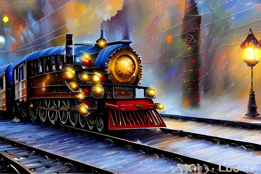 Christmas Train 1 Digital Art by Beverly Read