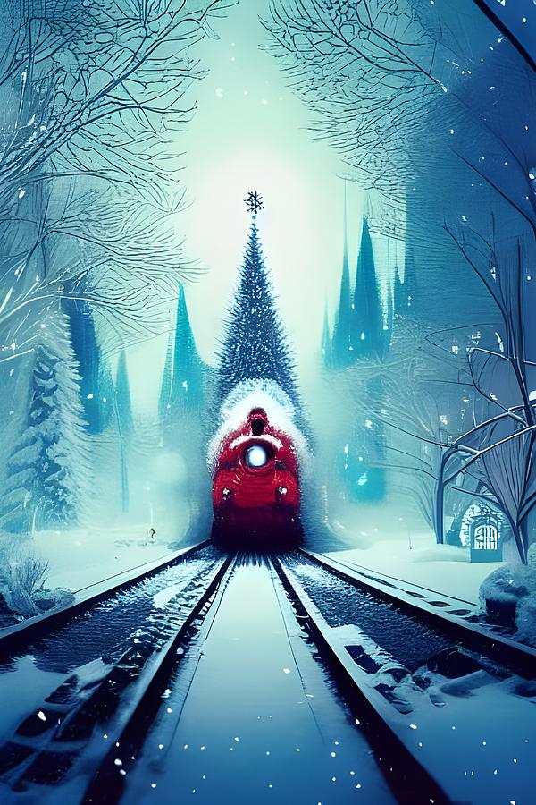 Christmas Train Coming Digital Art by Beverly Read