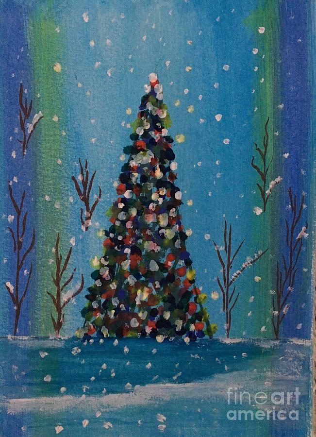 Christmas Tree 2 Painting By Arnaldo Baez - Fine Art America