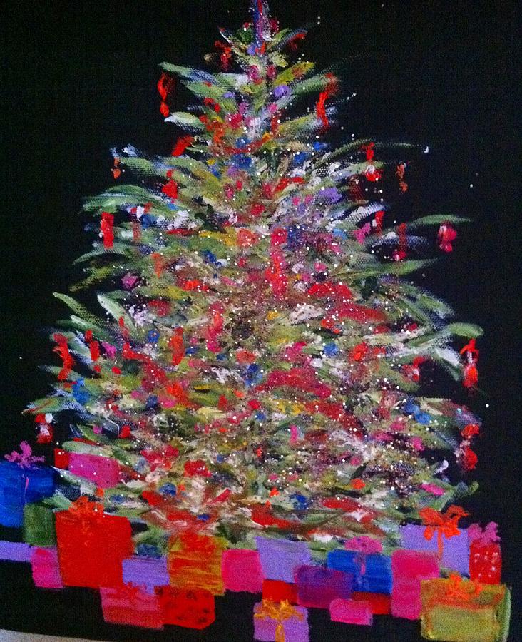 Christmas Tree Painting by Anna Murray