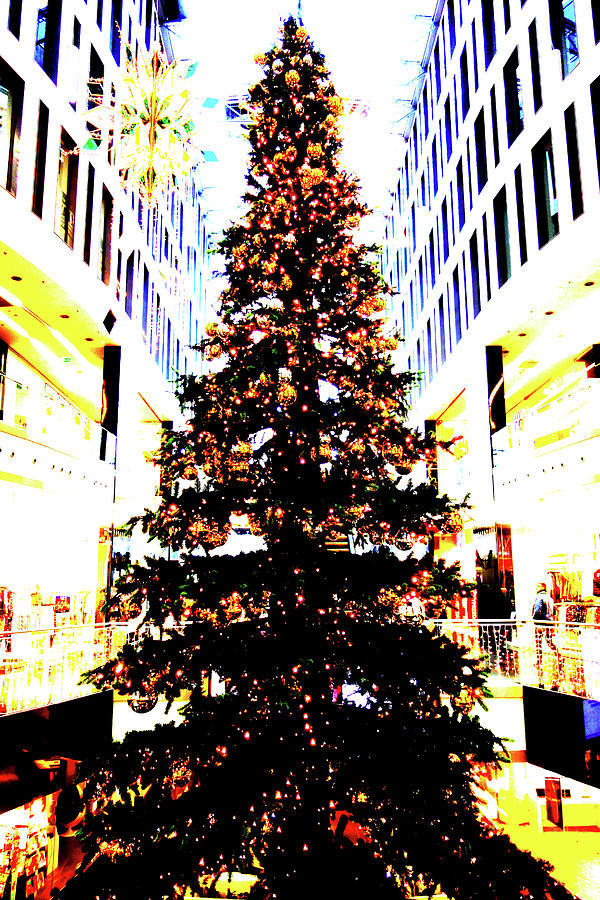 Christmas Tree, At Mall In Warsaw, Poland Photograph by John Siest