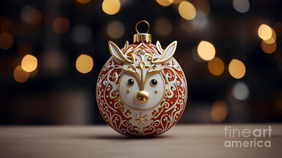 Christmas tree ball decoration. Digital Art by Odon Czintos