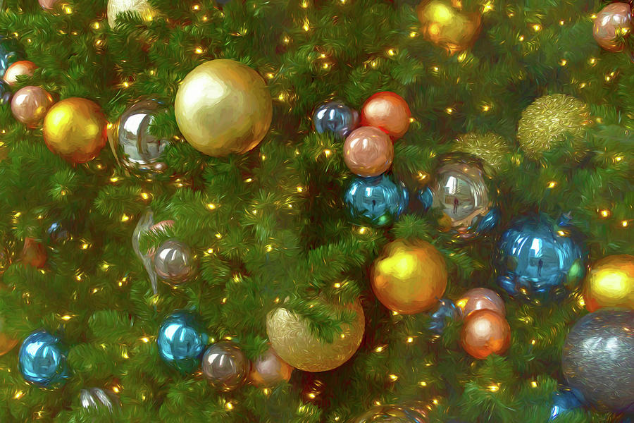 Christmas Tree Cheer Painterly Digital Art by Bonnie Follett