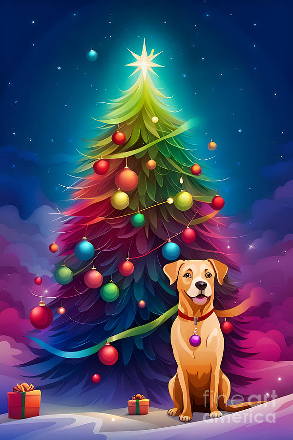 Christmas Photograph - Christmas Tree Dog VI by Munir Alawi