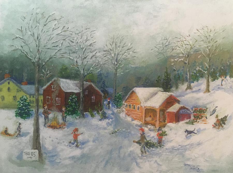 Christmas Tree Farm Painting by Terre Lefferts