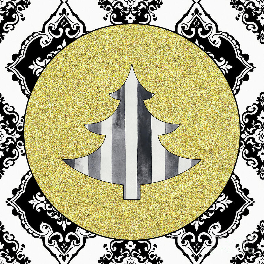 Christmas Tree In Gold Painting by Tina LeCour Christmas Tree In Gold Painting by Tina LeCour