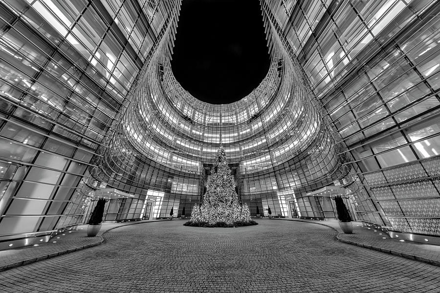 Christmas Tree In NYC BW Photograph by Susan Candelario