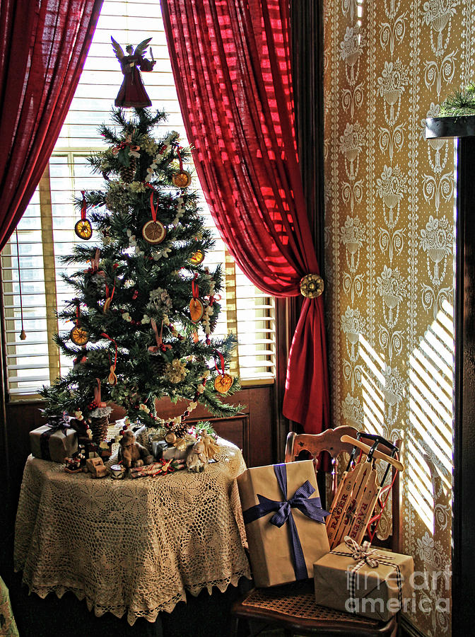 Christmas Tree in Window With Presents 0433 Photograph by Jack Schultz