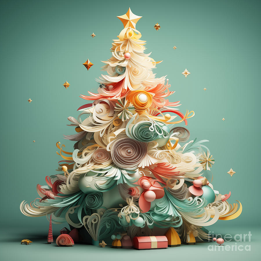 Christmas Tree Digital Art by Joey Agbayani