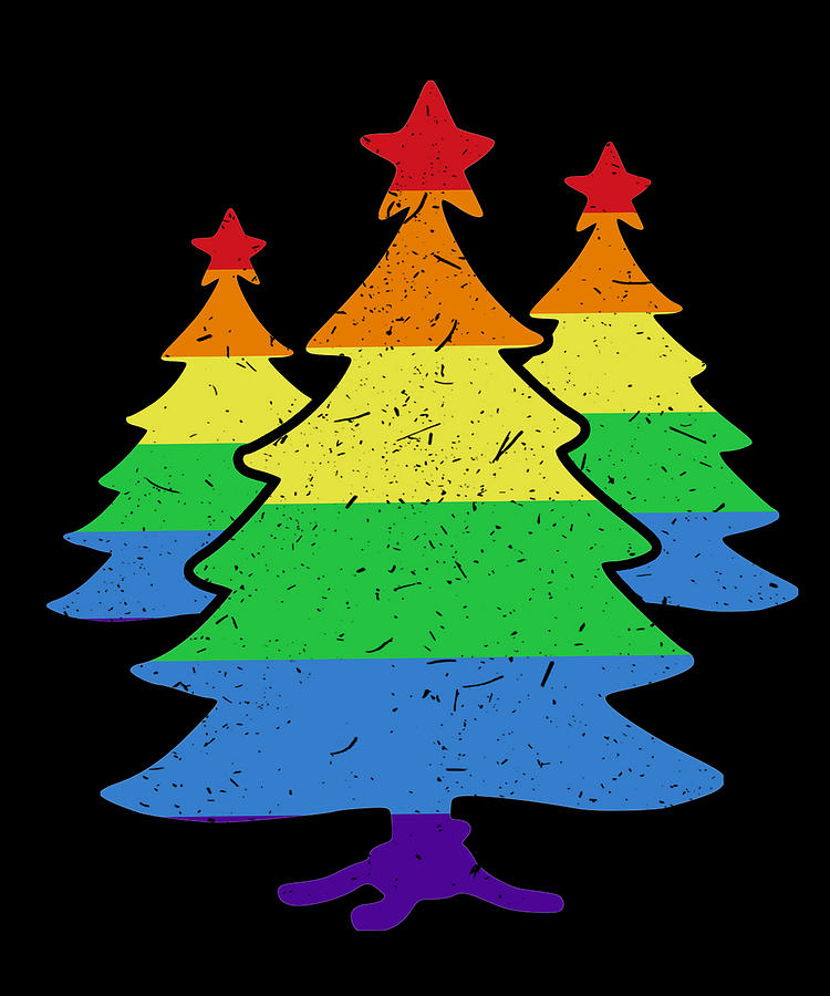 Christmas Tree LGBTQ Pride Month Mixed Media by Roland Andres