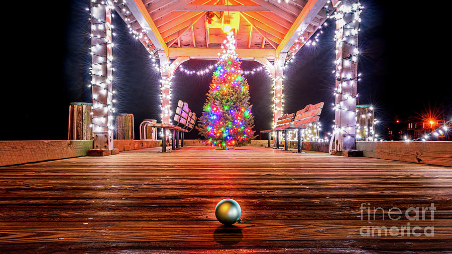 Christmas Tree on Northports Pier Photograph by Sean Mills