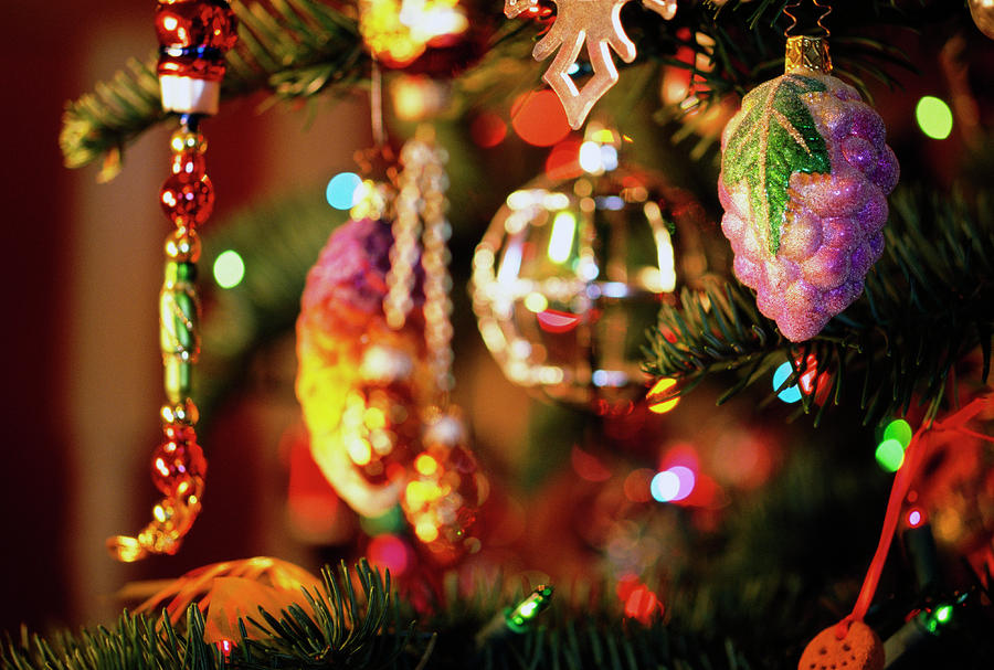 Christmas Tree Ornaments On Tree Photograph by Panoramic Images