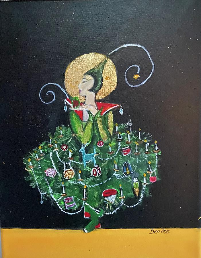 Christmas Tree Skirt Painting by Denice Palanuk Wilson