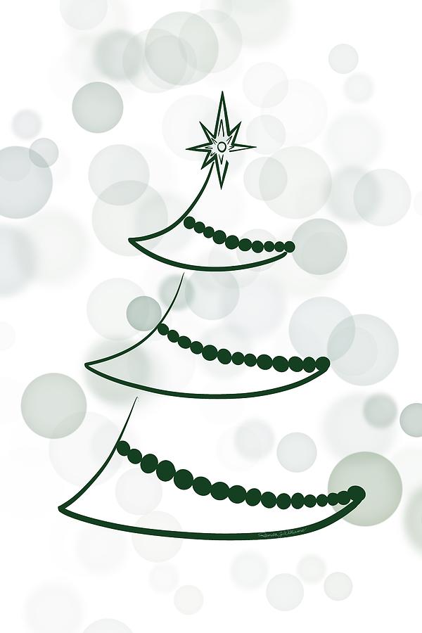 Christmas Tree with Bokeh Digital Art by Pamela Williams