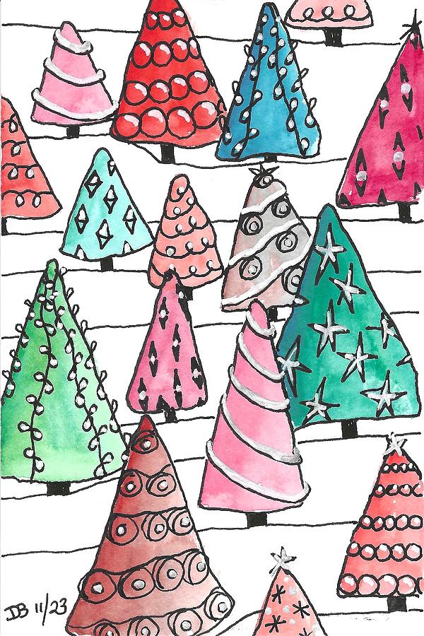 Christmas Trees Painting