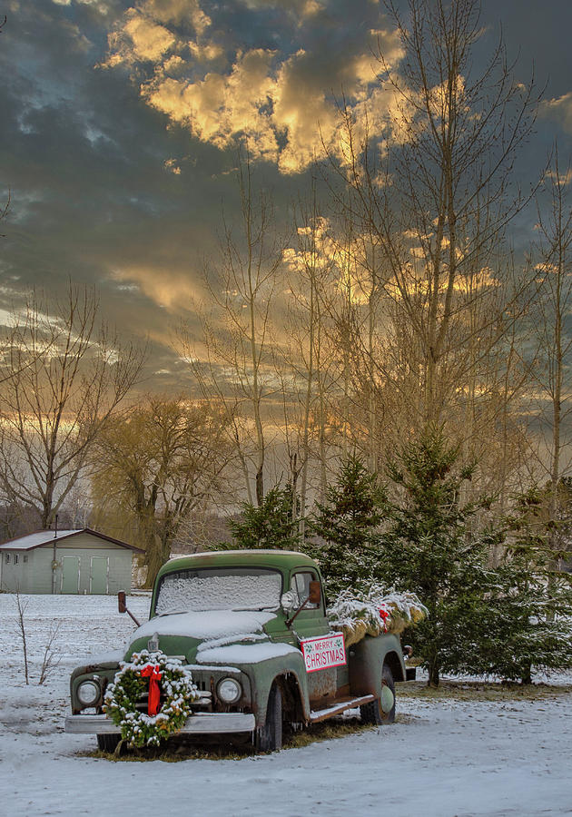 Winter Photograph - Christmas Truck by Michael Griffiths