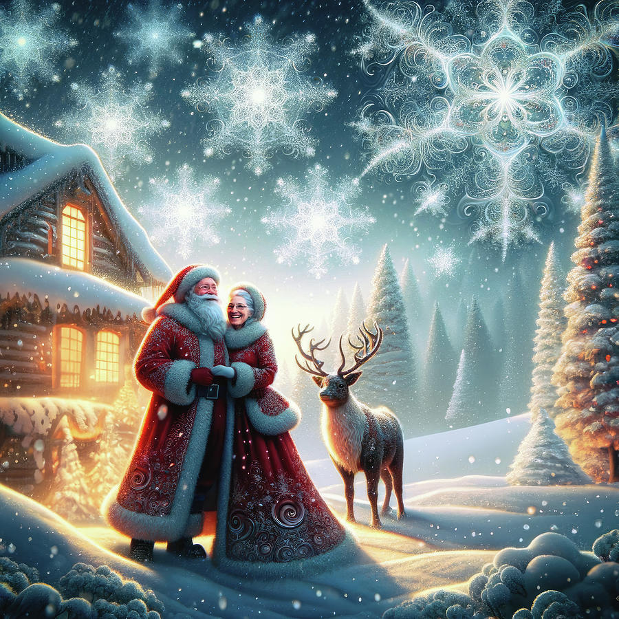 Christmas Twilight Promenade Digital Art by Bill and Linda Tiepelman