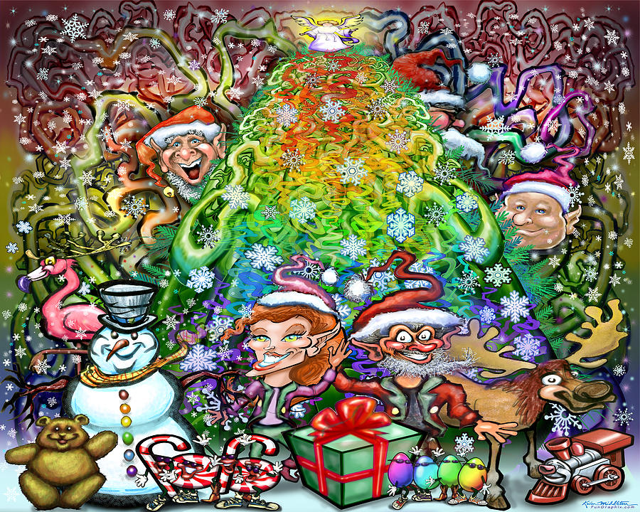 Christmas Twisty Rainbow Fun Digital Art by Kevin Middleton