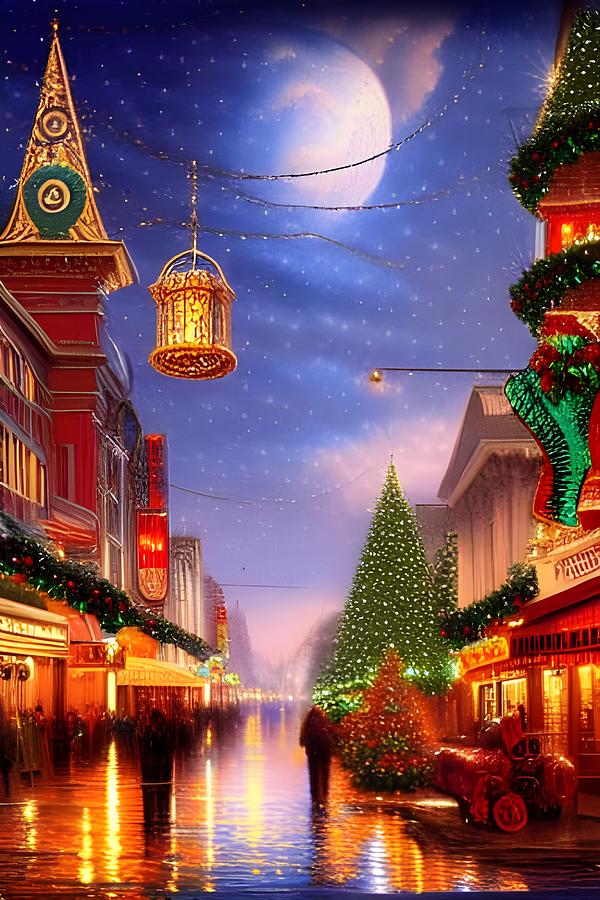 Christmas Under the Moon Digital Art by Beverly Read