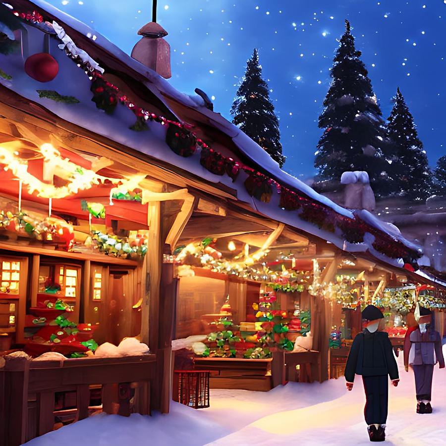 Christmas Village 1 Digital Art by James Inlow