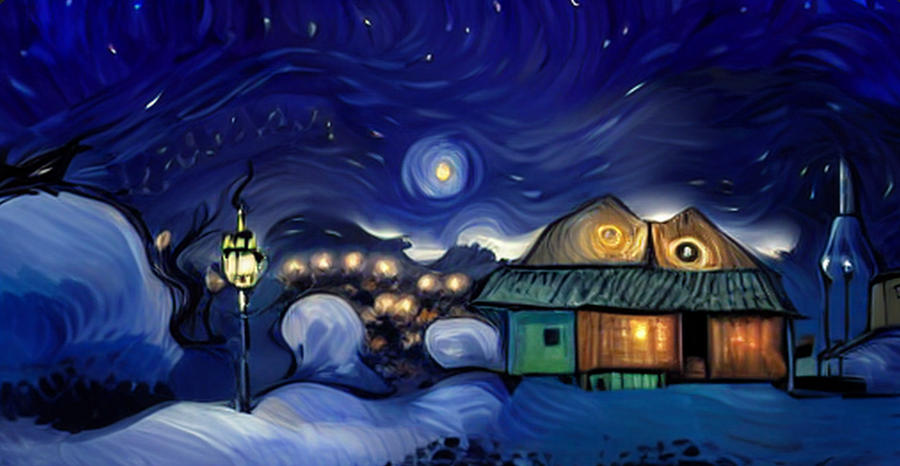 Christmas Village at Night 8 Digital Art by Ron Harpham