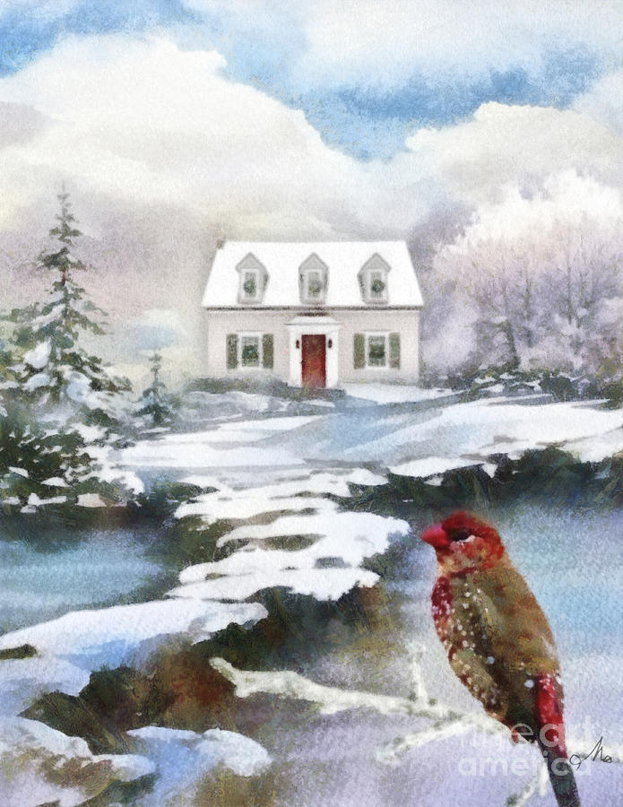 Christmas Painting - Christmas Visitor by Mo T