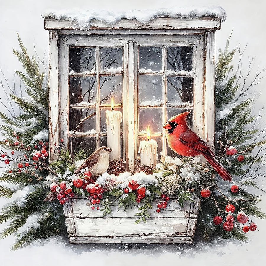 Christmas Window Digital Art by Kim Hojnacki