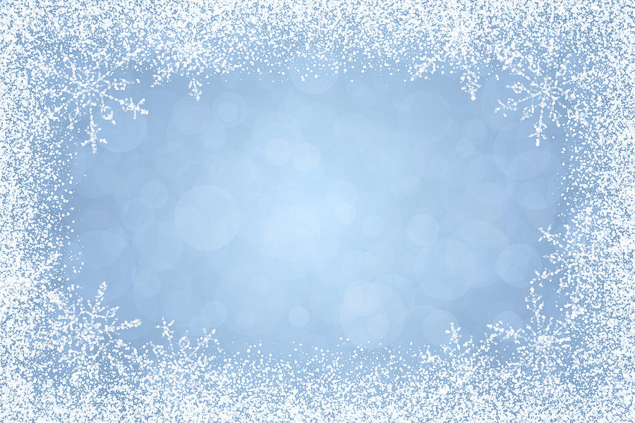 Christmas - Winter white frame on light blue background Drawing by Dimitris66