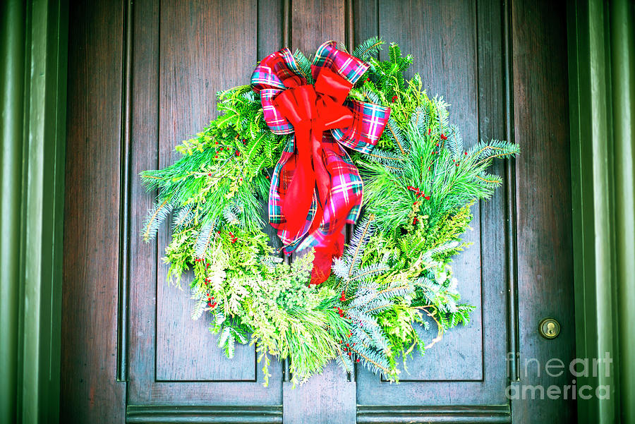 Christmas Wreath at Batsto Village in the Pine Barrens Photograph by John Rizzuto