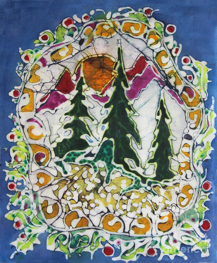 Christmas Wreath Tapestry - Textile by Carol  Law Conklin