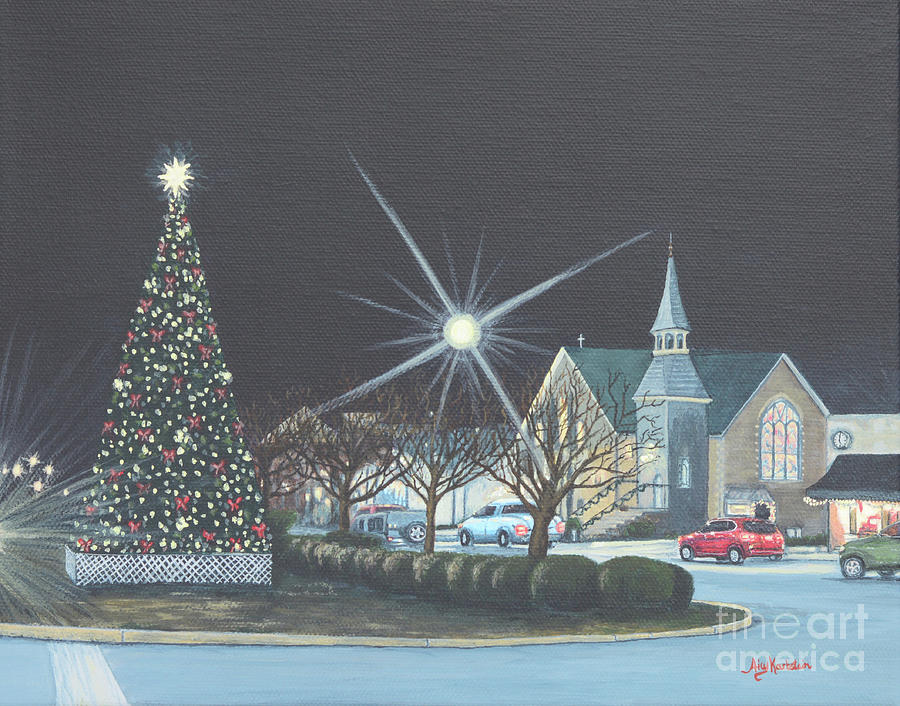 Christmastime in Leonardtown Painting by Aicy Karbstein