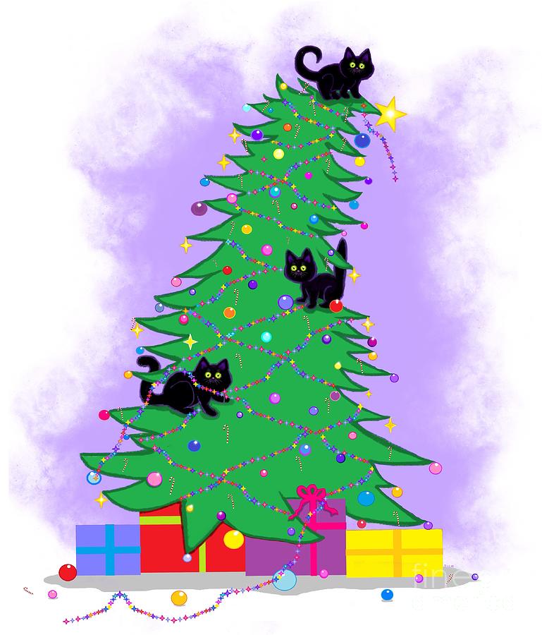 Cat Digital Art - ChristmasTree Catastrophe by Nick Gustafson
