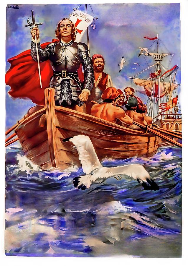 Christopher Columbus, 1949, movie poster painting Painting by Movie World Posters