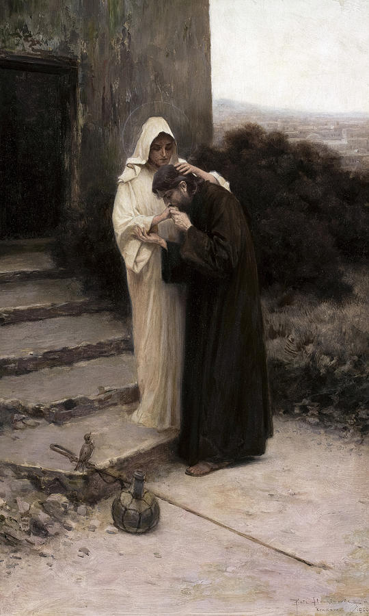 Jesus Christ Painting - Christs Farewell to Mary, 1900 by Piotr Stachiewicz
