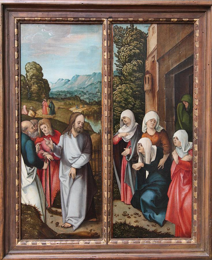 Christus nimmt Abschied von seiner Mutter Painting by Hans Leonhard ...