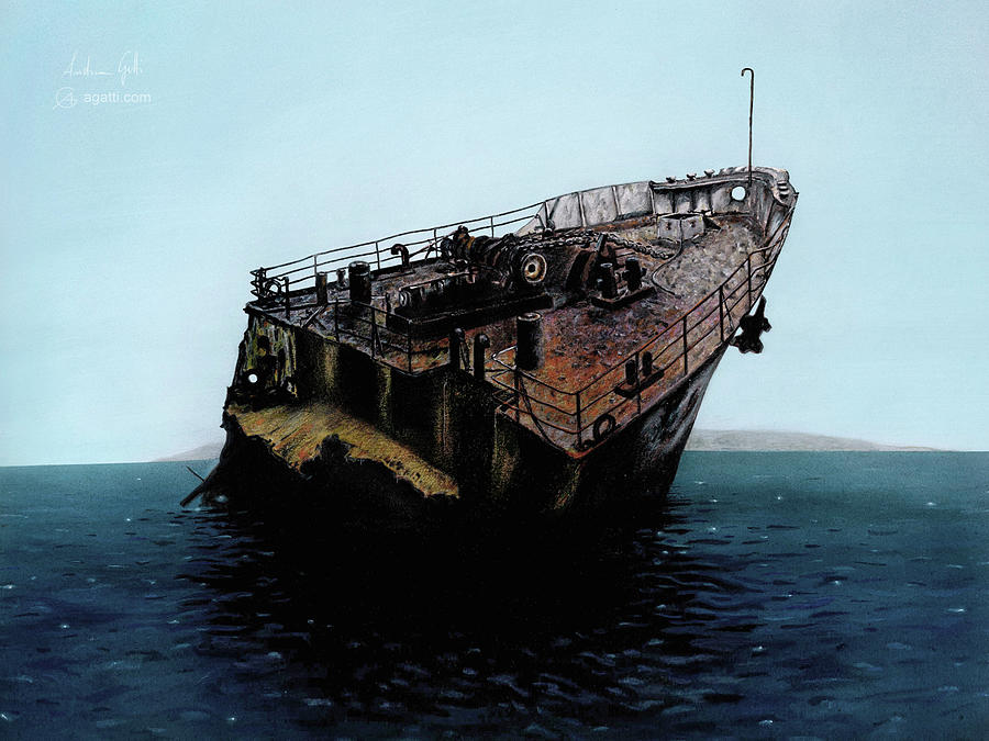 Chrisuola K Stern Ship Wreck Digital Art by Andrea Gatti