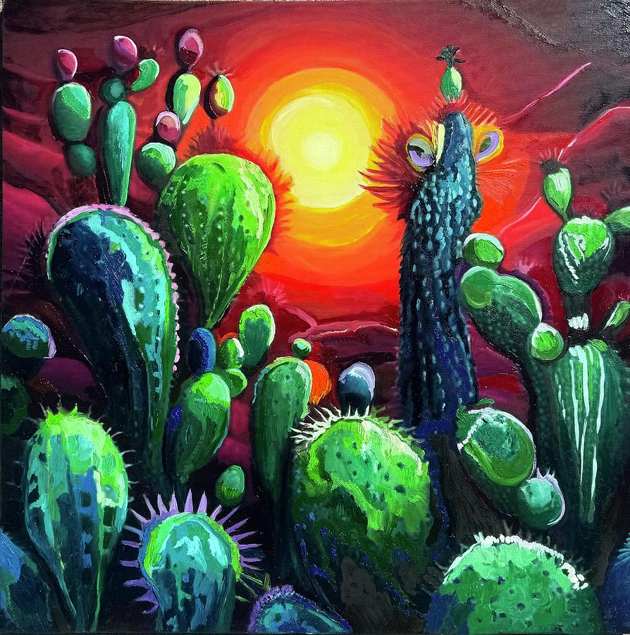 chromatic Cacti #2 Painting by Kasey Jones